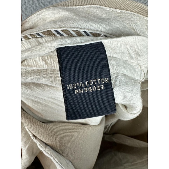 Banana Republic Chino Pants Mens 33x32 Khaki Relaxed Dawson Flat Front Casual - Picture 8 of 9